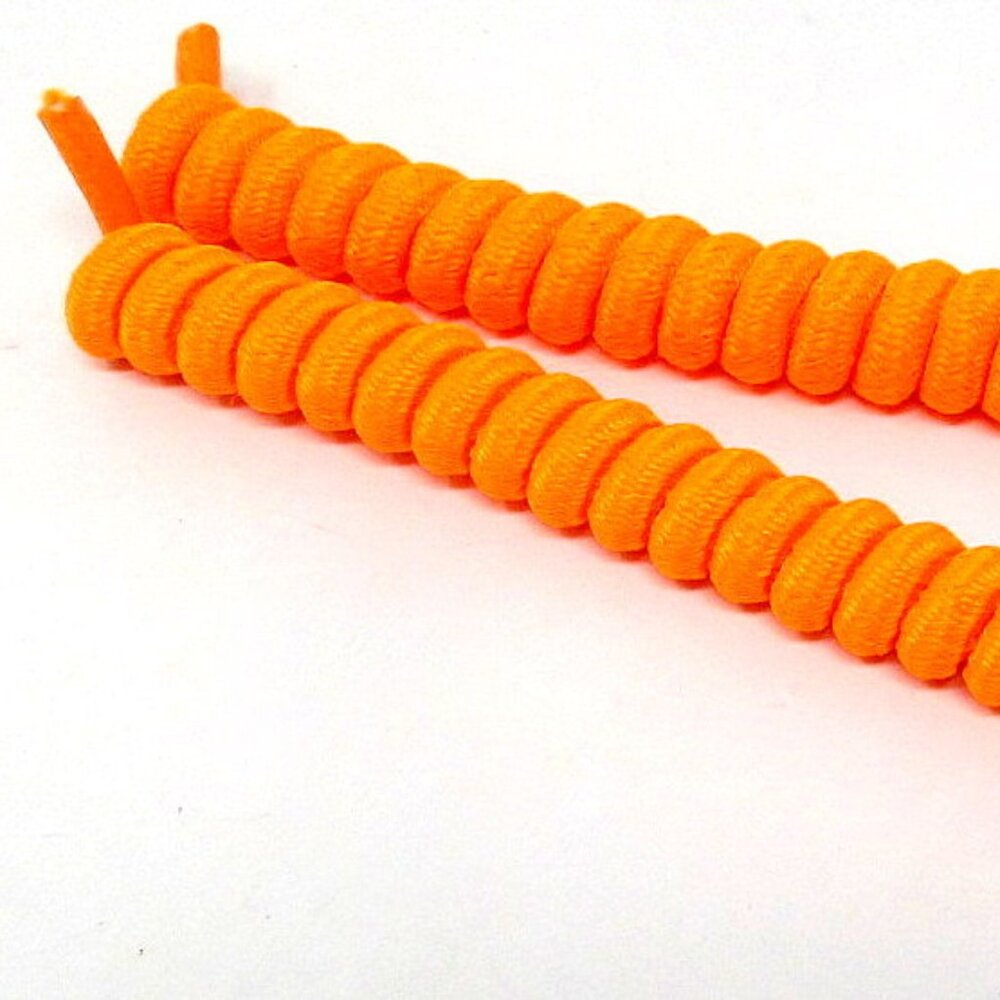 2 Orange No Tie Spiral Laces Showgirl Shoes Curly 6 to 28 inches Sun Visor